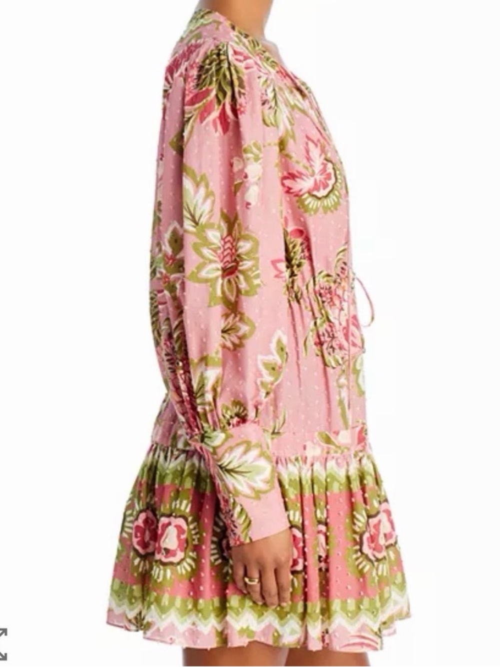 Farm Rio Aura Peasant Soft Pink Dress NWT Size L - Picture 3 of 14